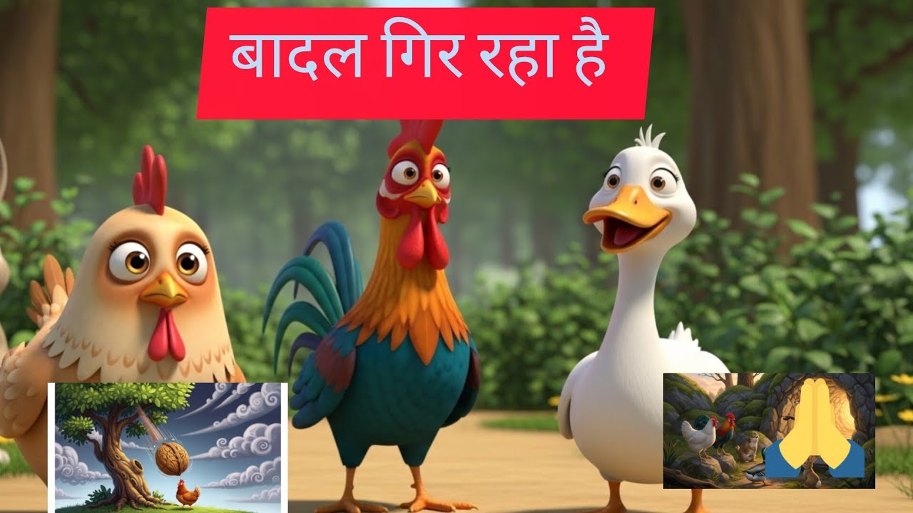  मूर्खता का फल  बादल गिर रहा है,Cartoon, हिन्दी कहानियां,Story for kids, animals story.
