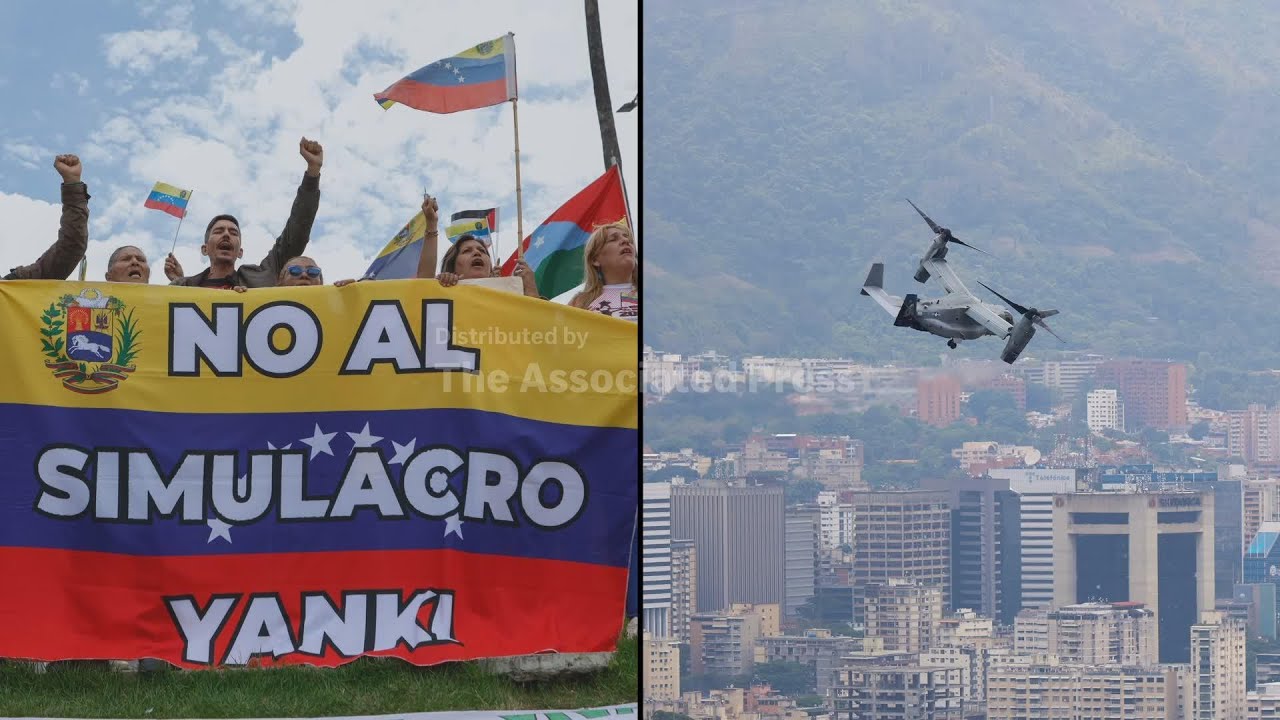 Marines conduct a rapid response exercise at the US Embassy in Venezuela's capital