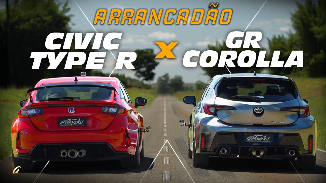 HONDA CIVIC TYPE R x TOYOTA GR COROLLA NO ARRANCADÃO! Qual hot hatch anda mais na reta?