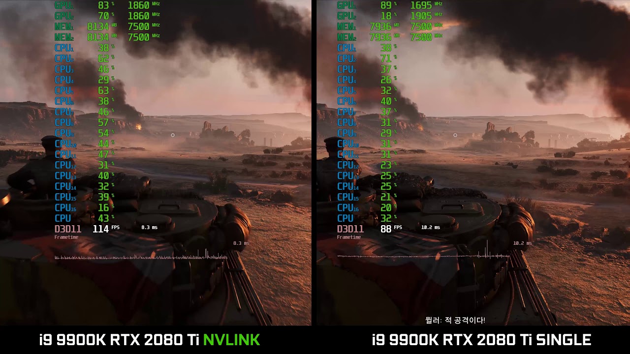 RTX 2080 Ti NVLINK - Battlefield V Ultra Settings 3840x2160 War Stories