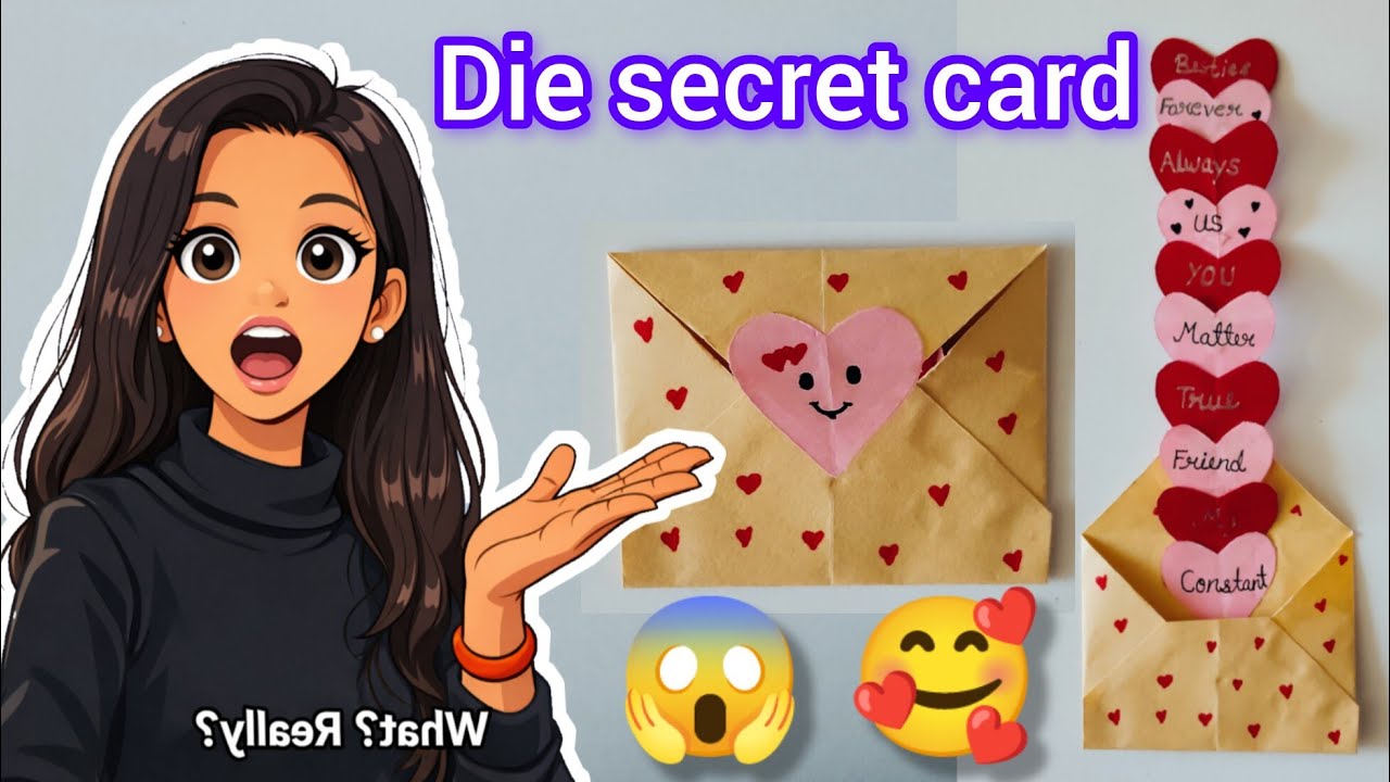 Die secret message gift card for valentine's day or your bestfriend/Girl friend/Boyfriend |Die Card|