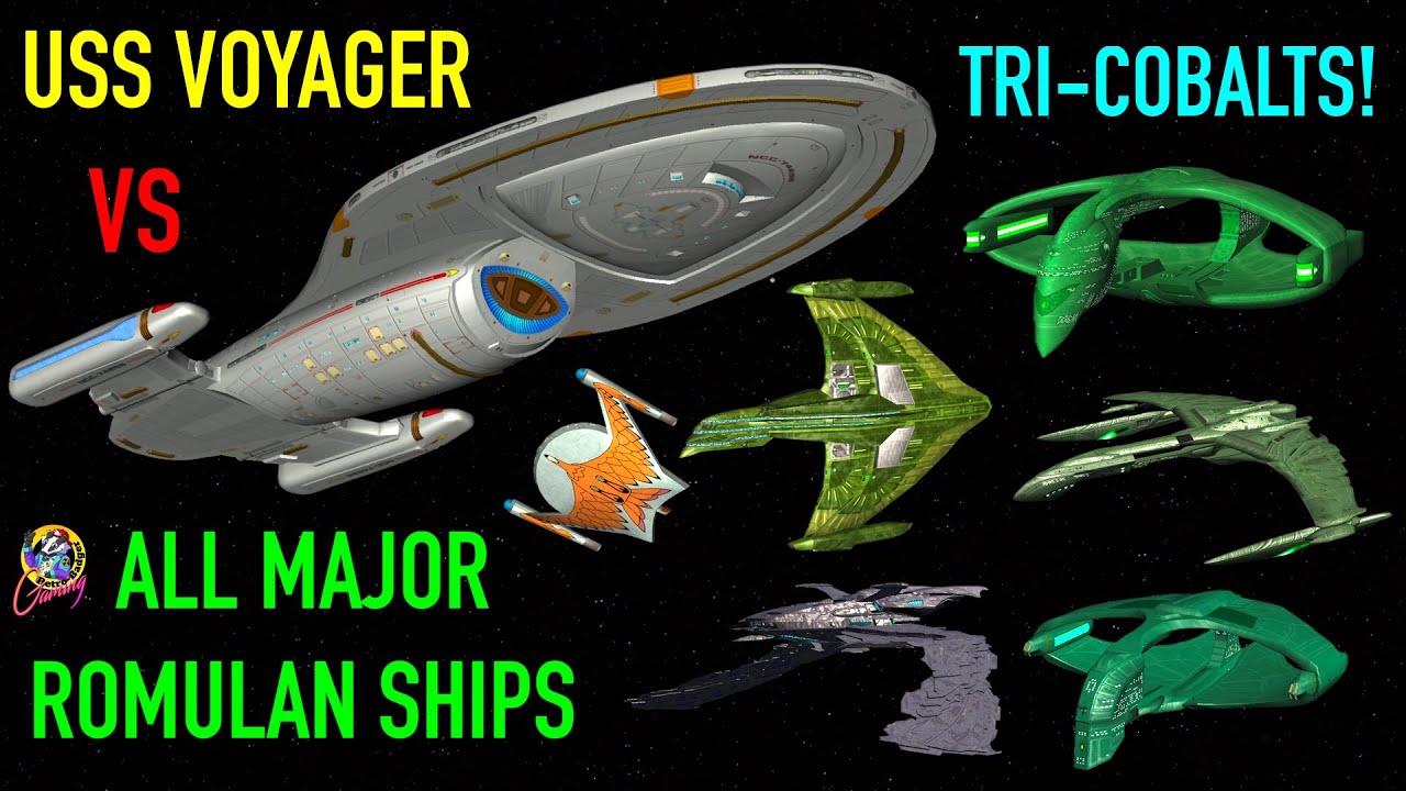 USS Voyager VS All Major Romulan - Reman Ships - Star Trek Starship Battles