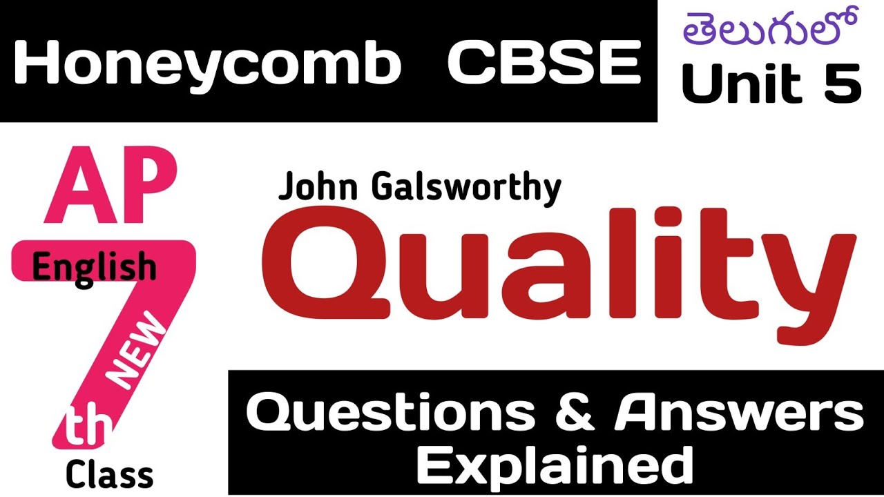 Quality Questions Answers in Telugu I Class 7 English Chapter 5 Honeycomb CBSE  NCERT