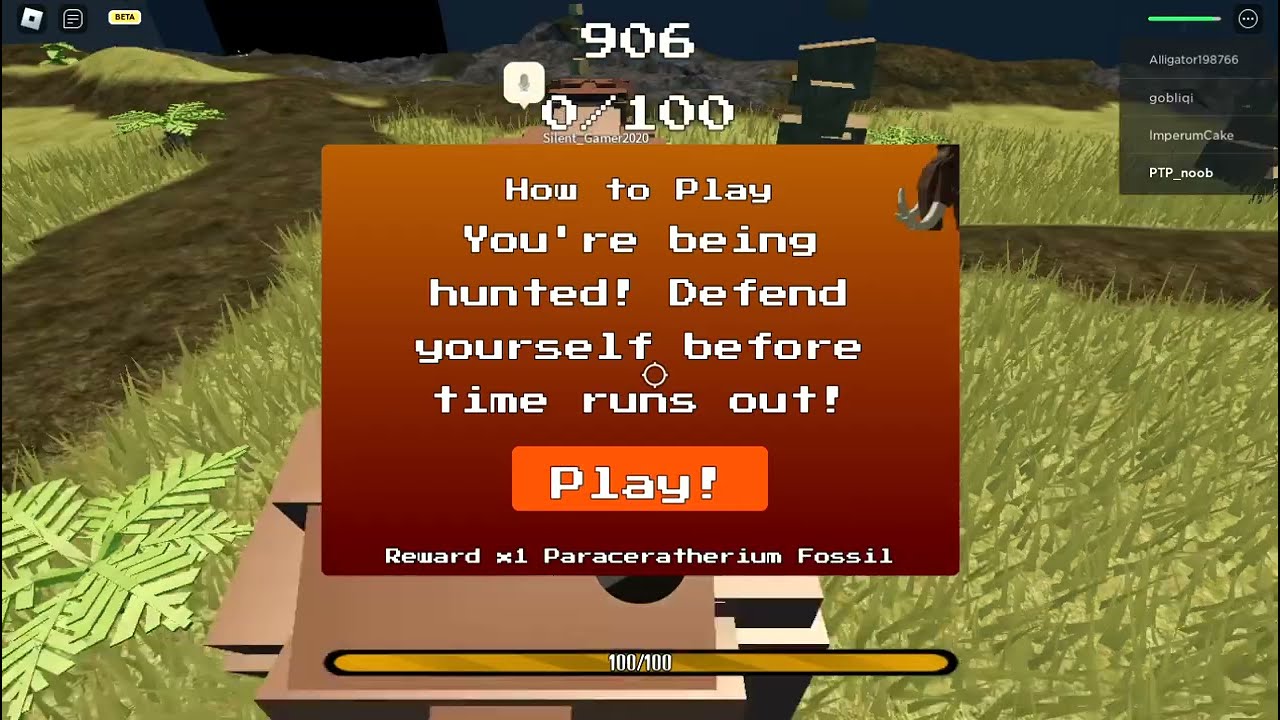 Playing the new mini-game I Dinosaur Arcade Roblox
