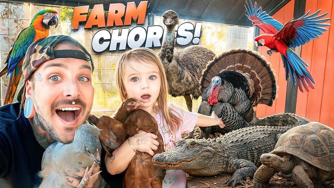 Taking care of ALL OUR EXOTIC ANIMALS at RYDERS RANCH!!