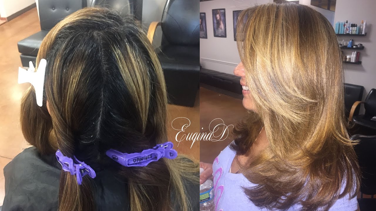 Color Retouch high and low Lights b3 haircur and roundbrush blowdry