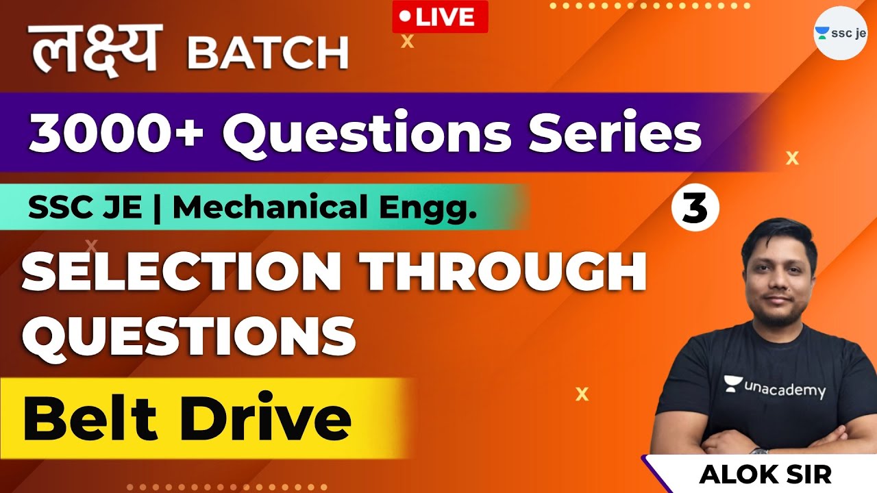 Selection Through Questions For Belt drive  | 3000+ SSC JE Questions | Mechanical Engineering