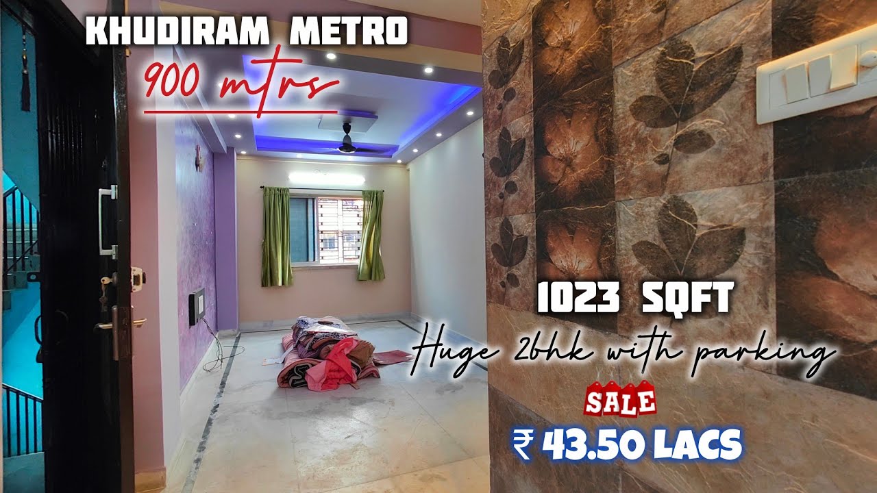 1023 sqft spacious 2BHK flat sale near Khudiram metro EM bypass l 2nd floor l 38.5 Lacs l 7003983436