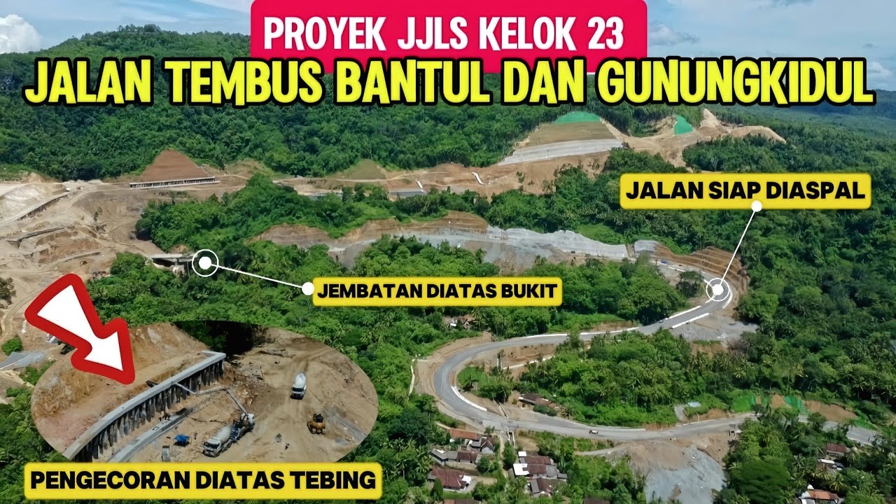 TERBARU‼️PROYEK JJLS KELOK 23 JALAN BARU BANTUL & GUNUNGKIDUL DIKEBUT‼️LEBARAN 2025 BISA DILINTASI⁉️