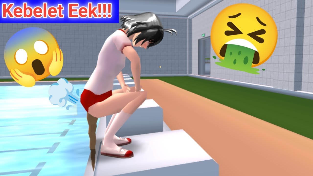 Eek Besar!!! Kebanyakan Makan || Karin Eek di Kolam Renang😱 || Sakura School Simulator