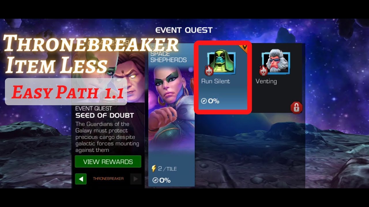 MCOC| EQ 1.1 | Easy Path | Run Silent | SEED OF DOUBT |  Throne Breaker | Item less |