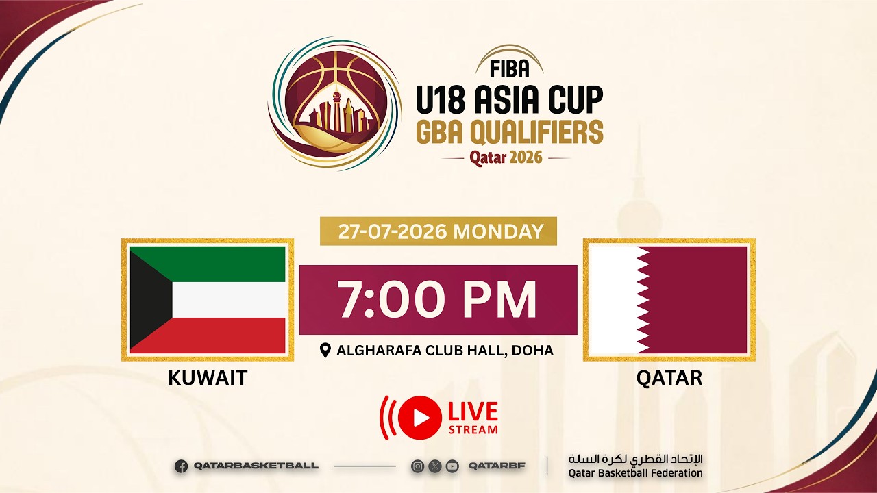 FIBA ASIA CUP 2026 GBA QUALIFIERS KUWAIT Vs QATAR