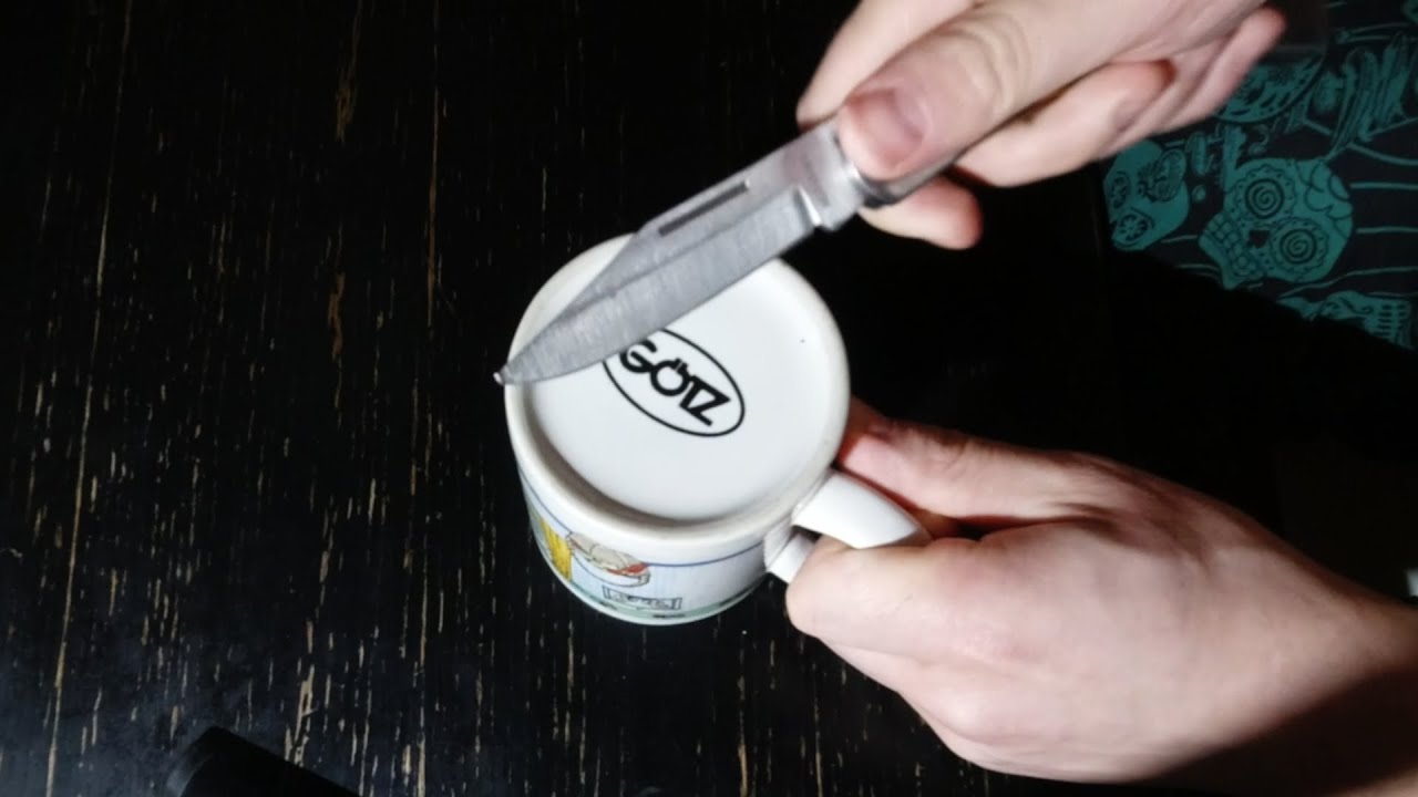 Messer schärfen mit einer Tasse - Lifehack | Tutorial