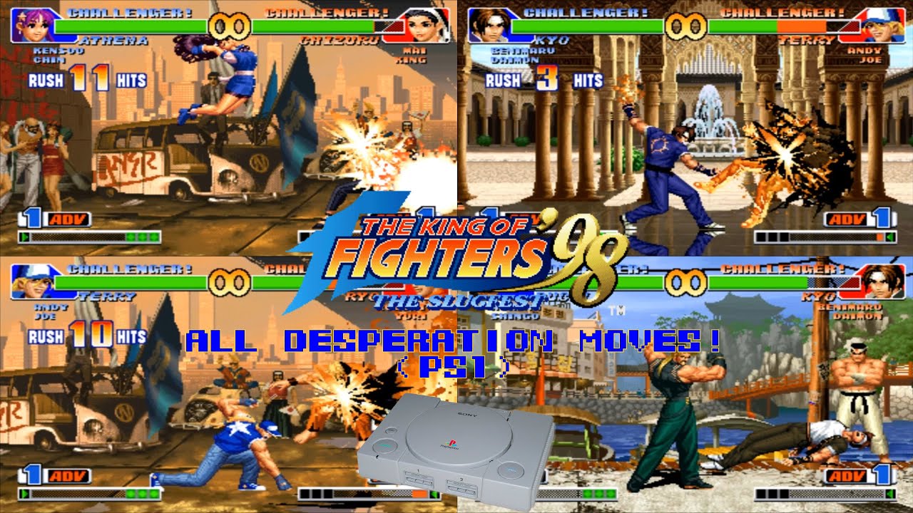 The King of Fighters 98 - All Desperation Moves! (PS1)
