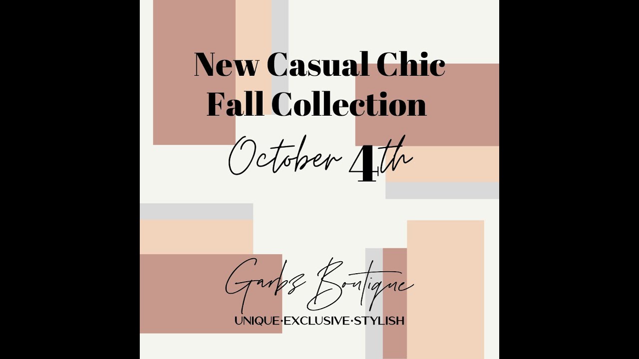 Garbz Boutique Fall 2020 Casual Chic Collection