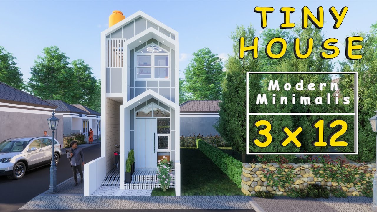 Desain Rumah 3X12 - 3 Kamar Tidur - Taman Indoor - Tiny House