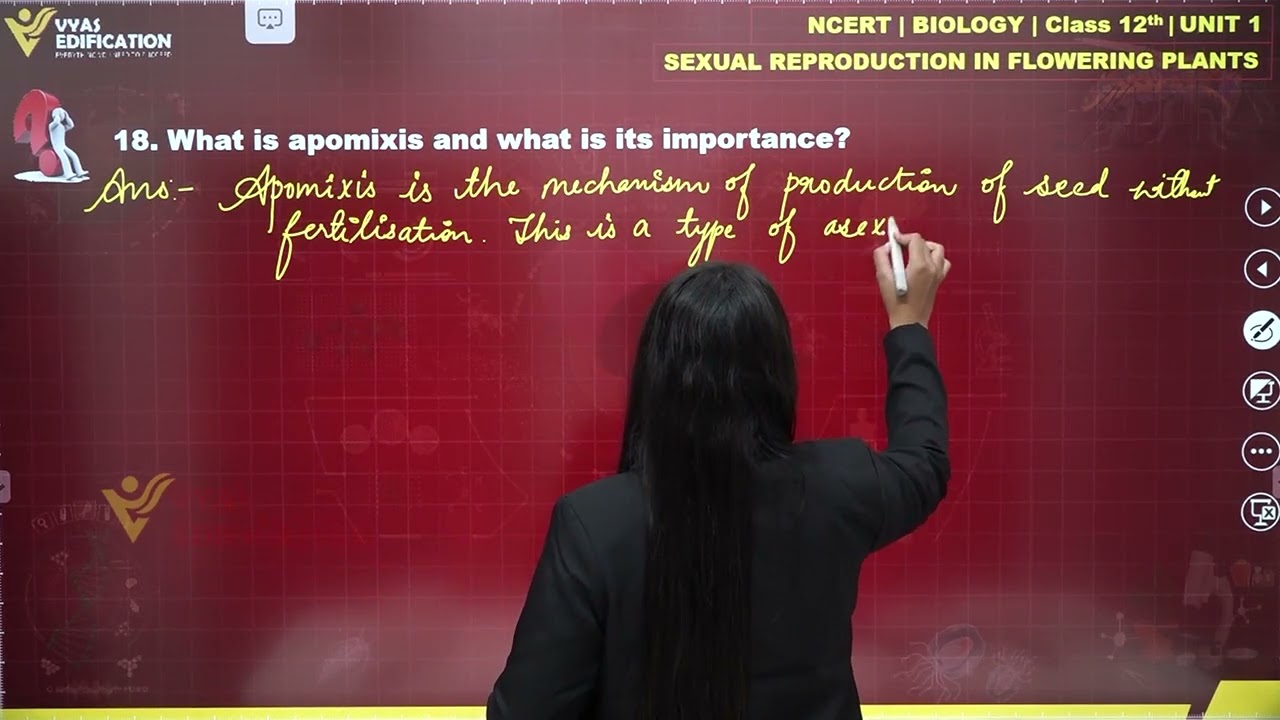 NCERT 12th Biology Unit 1 Q 18 Sexual Reproduction in flowering plants