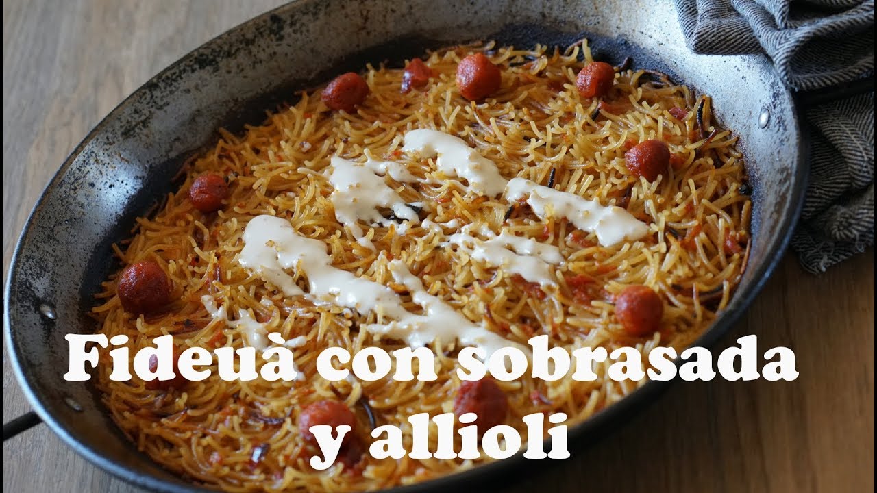 Fideua con sobrasada y allioli