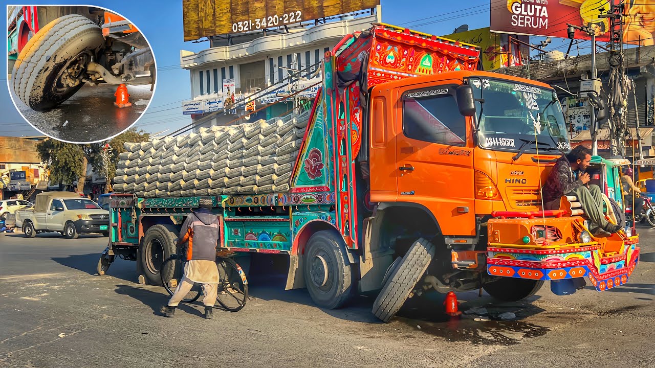 Massive Cement Load Breaks Truck Axle | Roadside Recovery Operation 