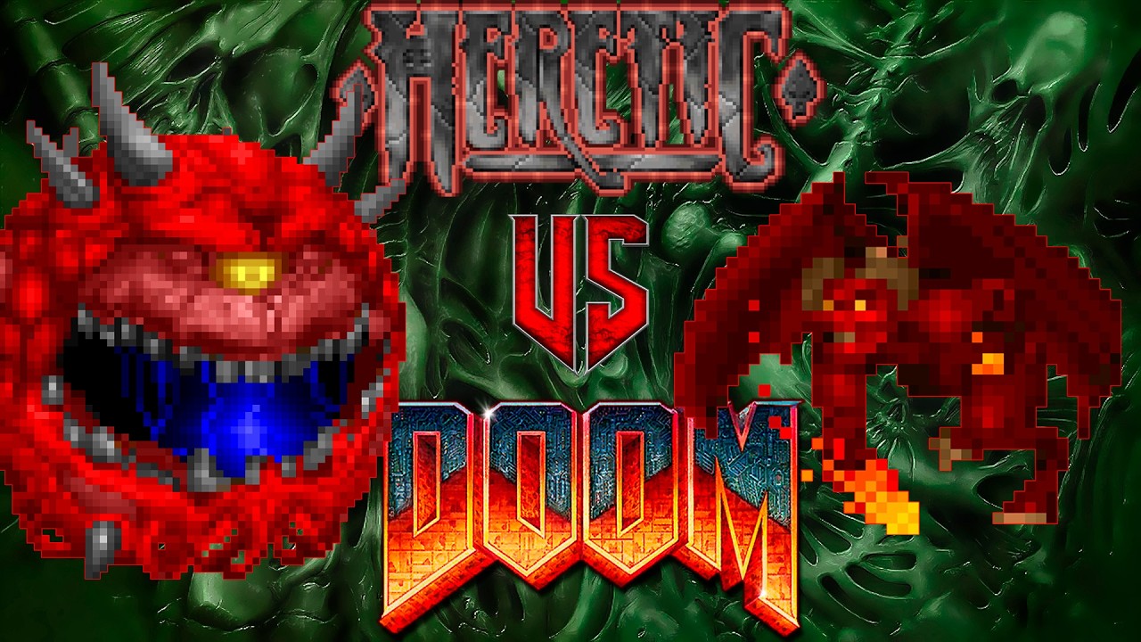 Cinematic battle | Fire Gargoyles vs Cacodemon | Heretic vs Doom Crossover Monster Infighting