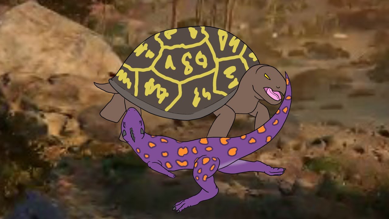Two furries drag a non furry into dino game (Path of Titans)