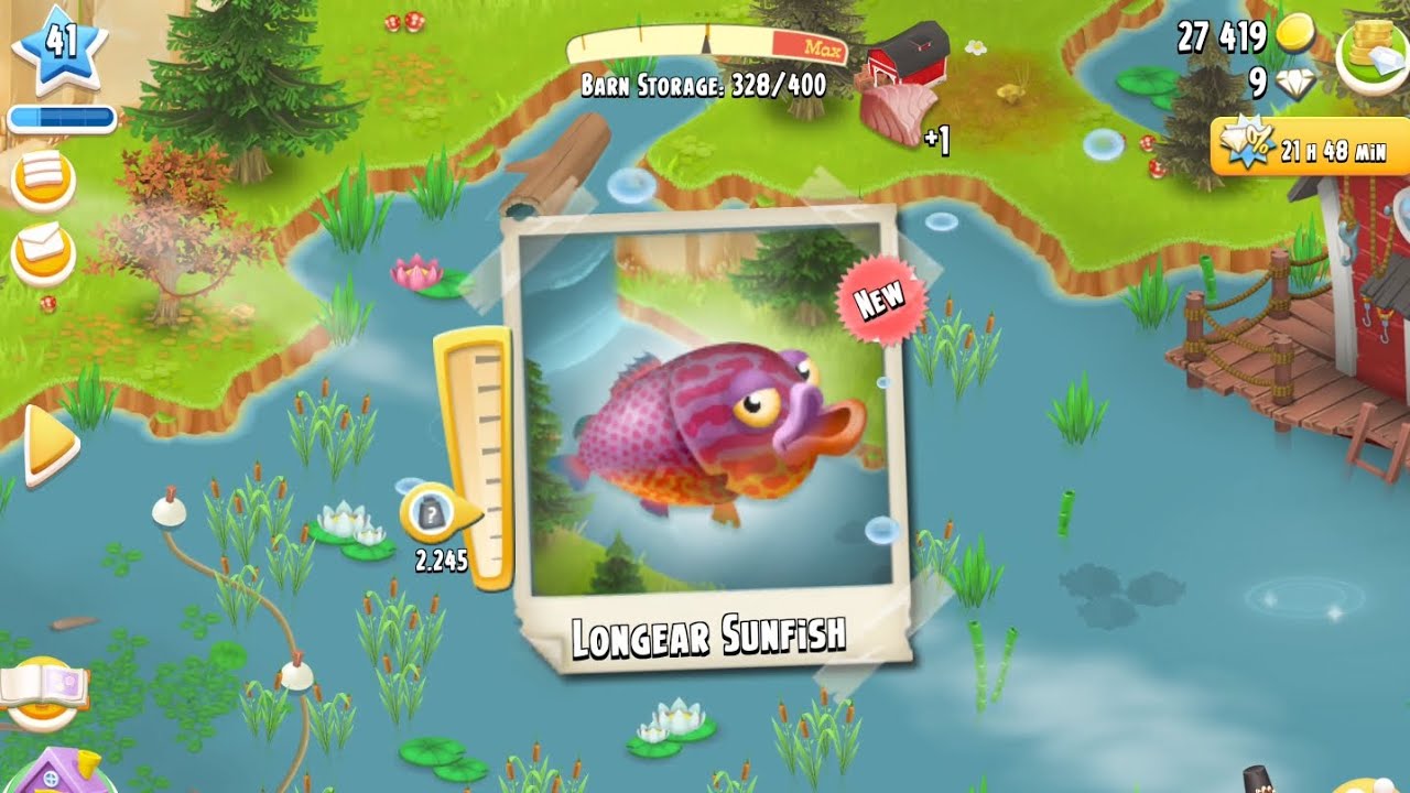 Catching New LONGEAR SUNFISH 🐠🐟💜🩷🧿✨Level 41 #haydaywithrisshu #hayday #fishing #fishingtips #gaming