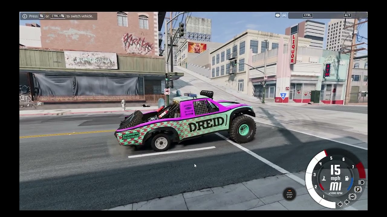 random car with random parts police chase