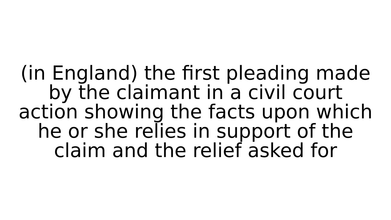 statement of claim #legal #term #terms #english #meaning #meanings #definition #definitions