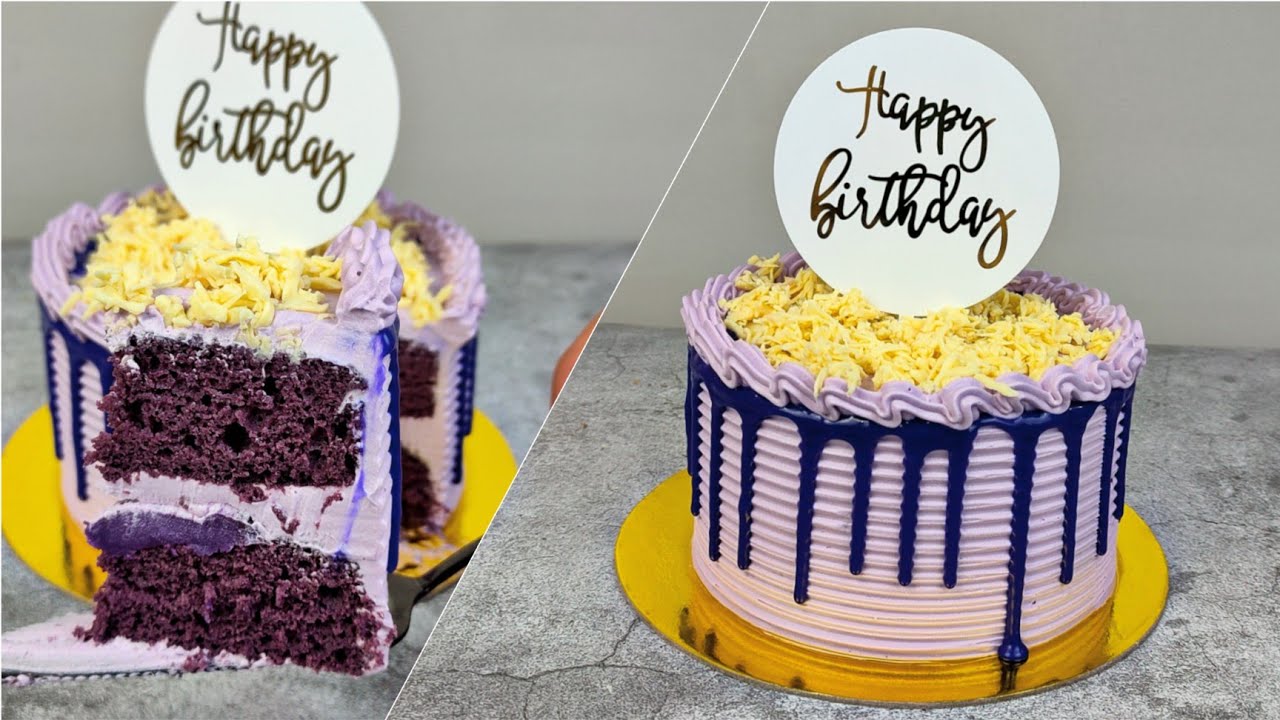 Amazing Cake Decorating - Ube Drip Cake Easy Tutorial