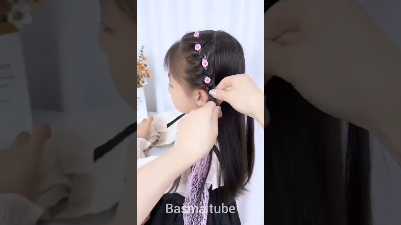 تسريحات شعر جديده للبنات الصغار مناسبة للحضانه والمدارس والخروجات اليومية تناسب الشعر الهايش🩷🩷🩷