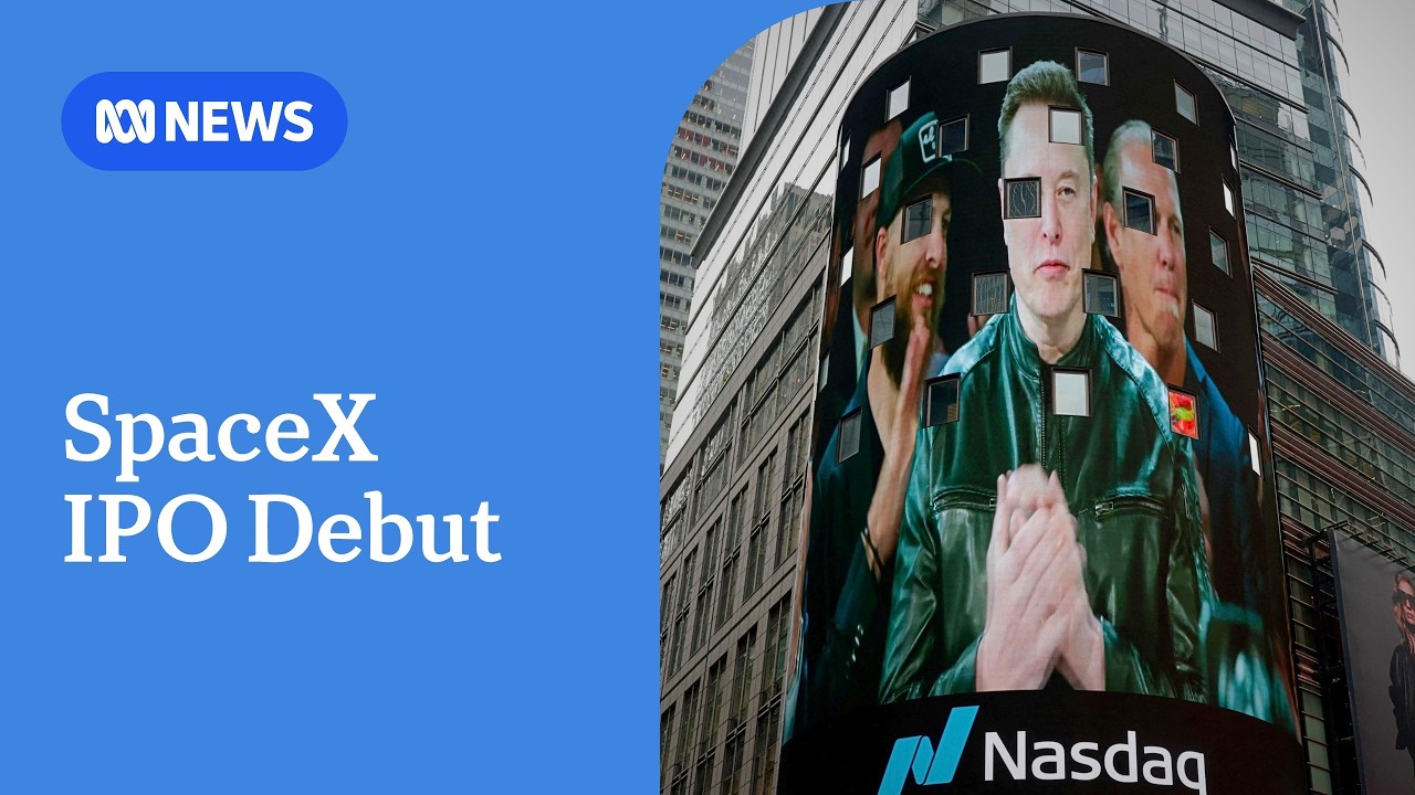 SpaceX surges past $US2 trillion in Nasdaq debut | ABC NEWS