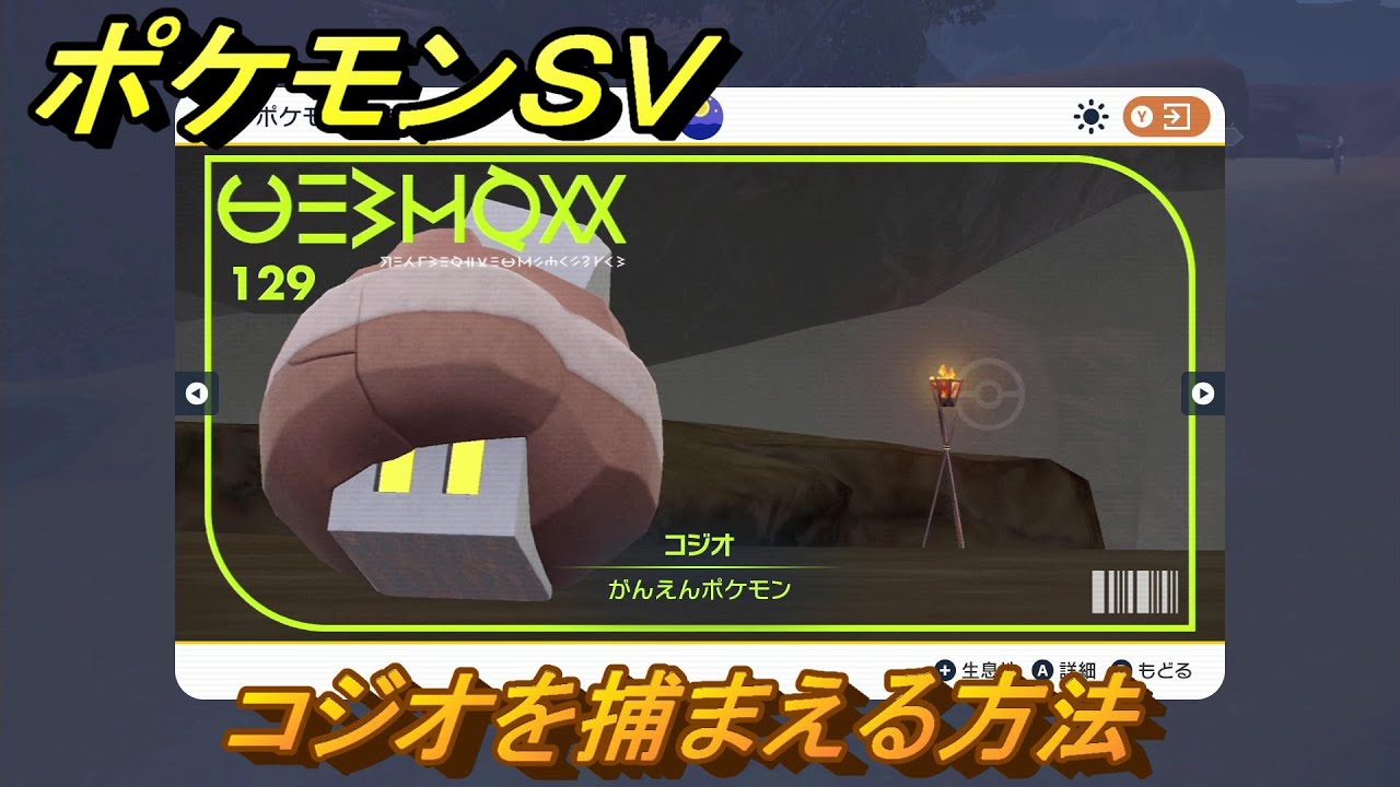ポケモンＳＶ　コジオを捕まえる方法！出現場所は？図鑑No.１２９　ポケモン図鑑を埋めよう！　【スカーレット・バイオレット】