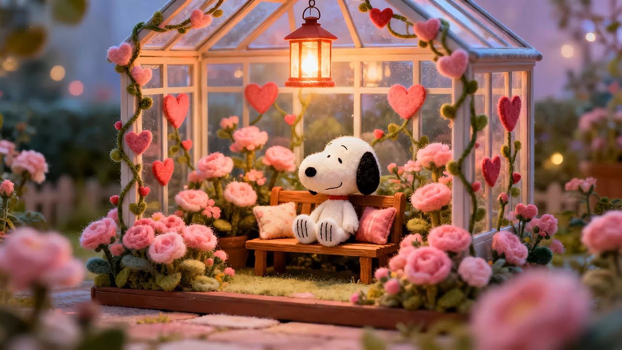 Romantic Valentine Date with Snoopy 🌹 | Soft Cafe Jazz for Sweet Moments & Love Mood