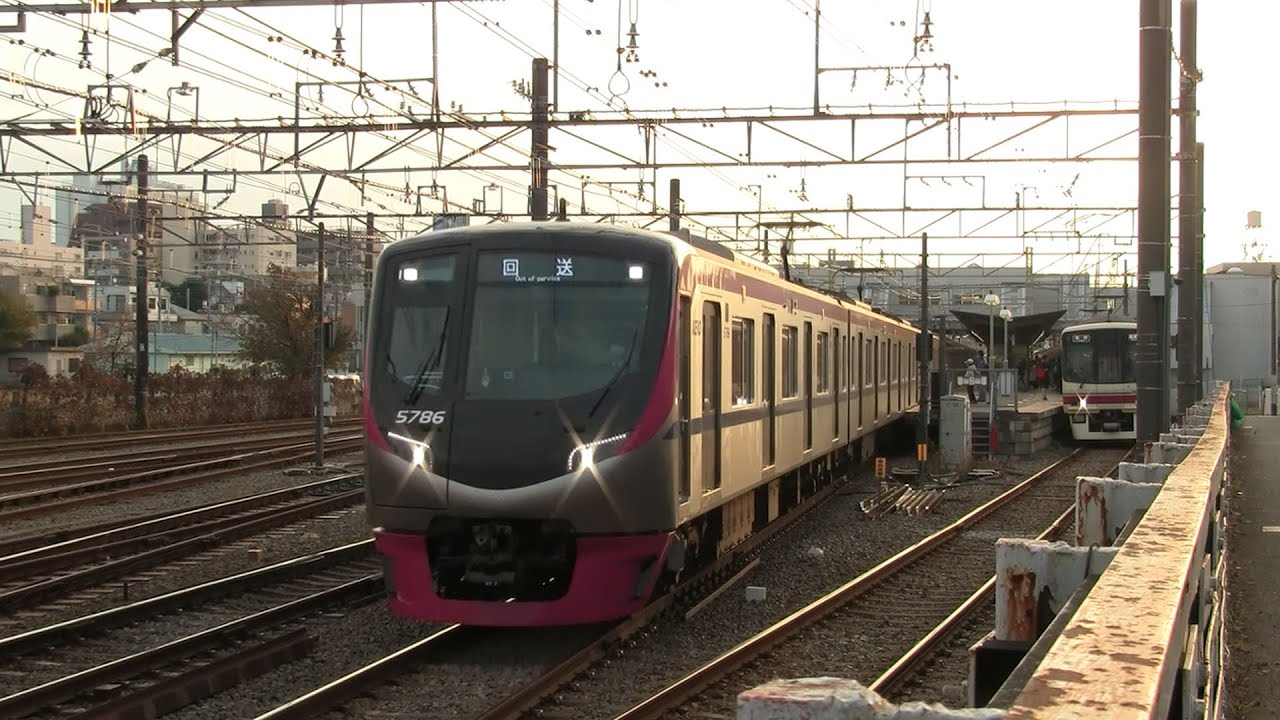 【8倍速】平日朝の京王電鉄京王線桜上水駅付近（字幕入り）
