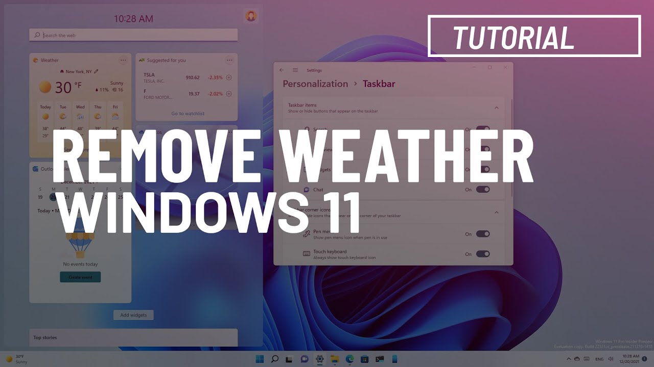 Windows 11: Disable weather widget button in Taskbar