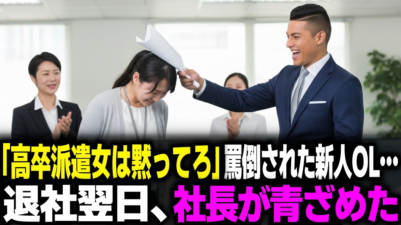 「高卒派遣女は黙ってろ」罵倒された新人OL…退社翌日、社長が青ざめた