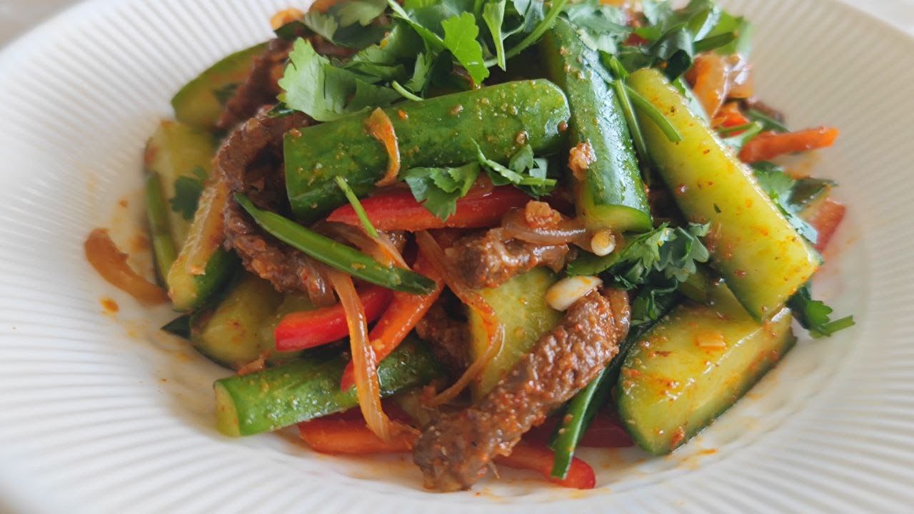 ОГУРЦЫ С МЯСОМ ПО КОРЕЙСКИ🥒ЭТО БЕСПОДОБНЫЙ САЛАТ КОТОРЫЙ ГОТОВЛЮ НА ВСЕХ ПРАЗДНИКАХ