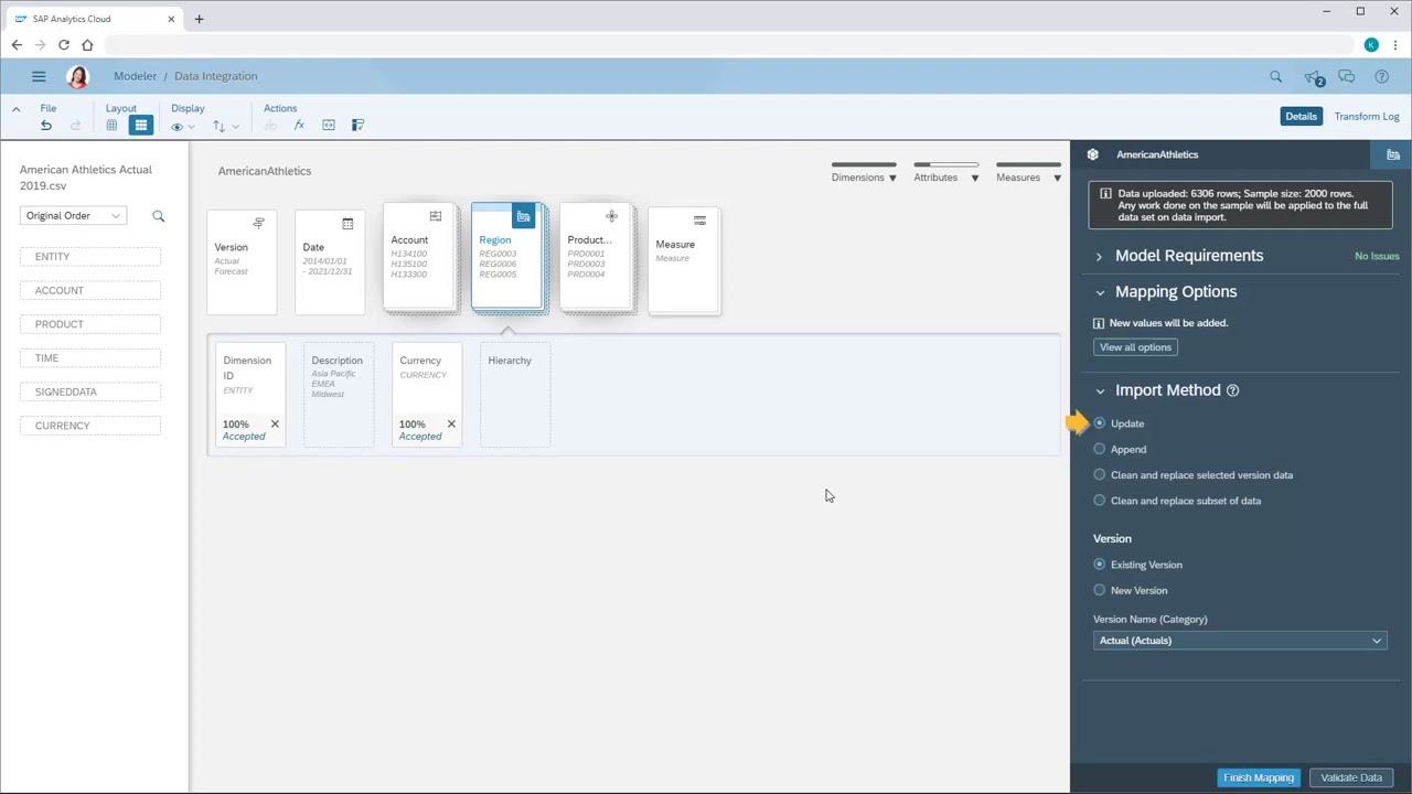 Import data into planning or analytic models  SAP Analytics Cloud (S BOSS)