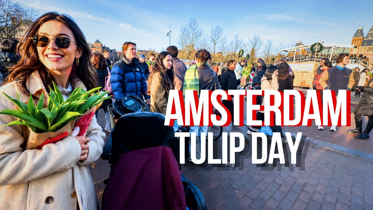 Walking in Amsterdam on Tulip Day 2026, POV Walk in 4K Museumplein to Vondelpark