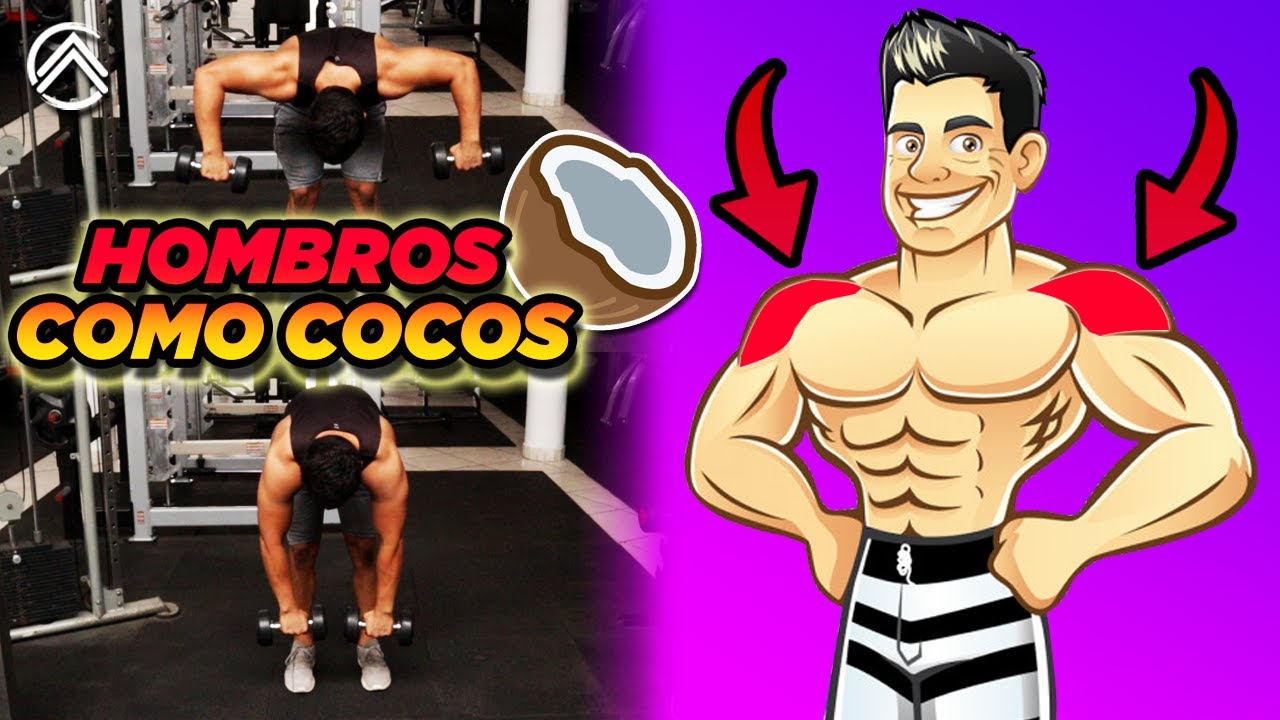 🥥RUTINA HOMBROS en CASA con MANCUERNAS 2021 (Hombros como COCOS)