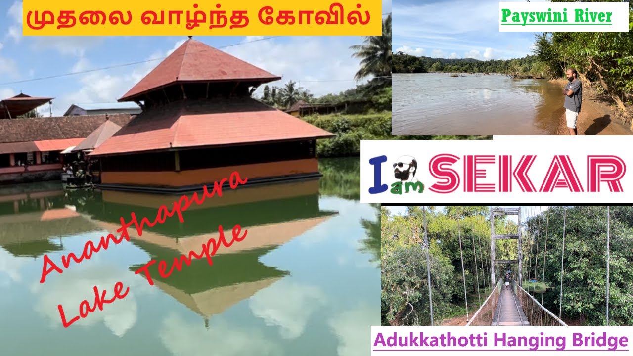 முதலை வாழ்ந்த கோவில்  Exploring Kasargod  Lake Temple, Hanging Bridge and Payaswini River