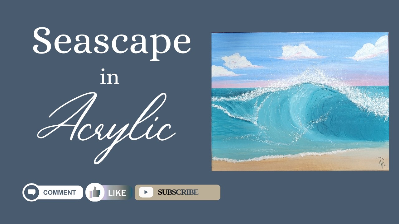Beginner Cotten Candy Seascape in acrylic