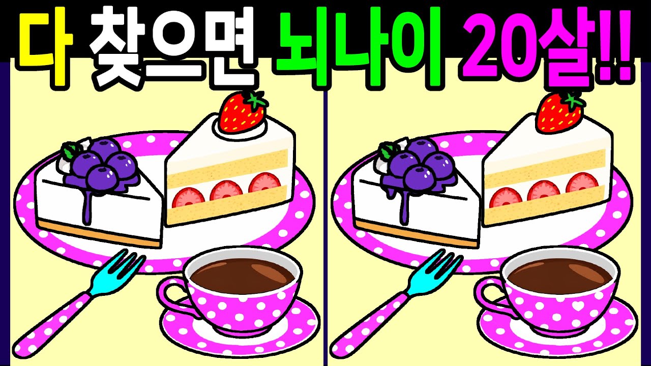 다찾으면 건강한 두뇌나이 20대! 30분 동안 기억력이 좋아지는 복습문제! 온가족이 함께 끝까지 풀게돼요【 Find Difference 間違い探し】