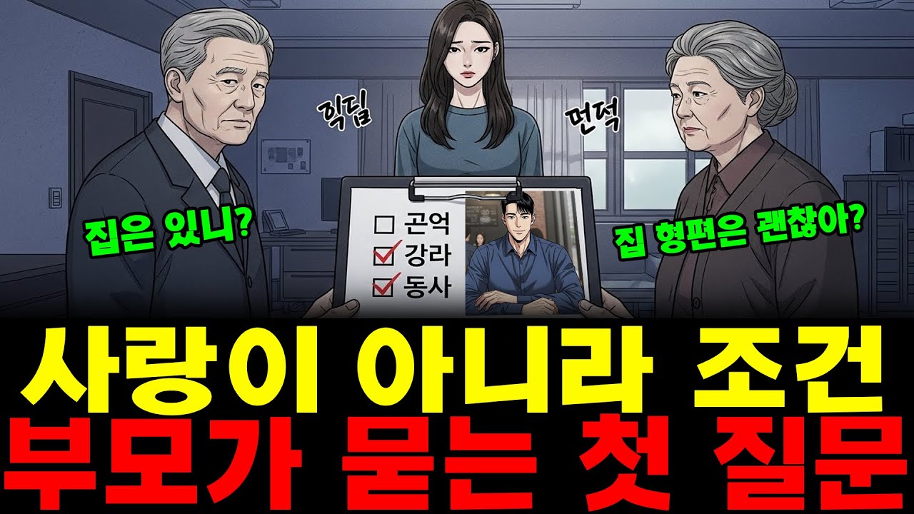 부모가 묻는 첫 질문: 사랑이 아니라 조건 😰