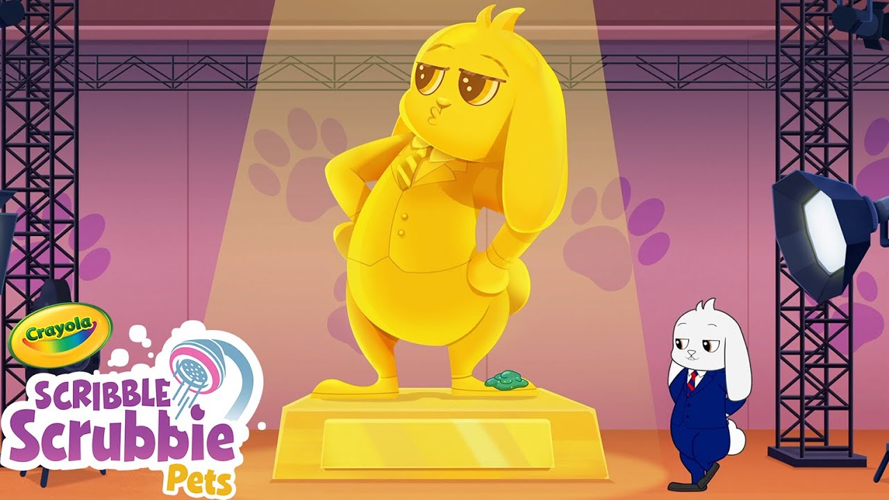 He Made A Gold Statue Of Himself! | Crayola Scribble Scrubbie | Funny Cartoons for Kids