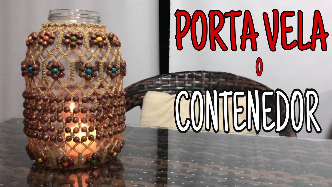 DIY Cómo forrar un frasco con Macramé/Line Jar with Macrame
