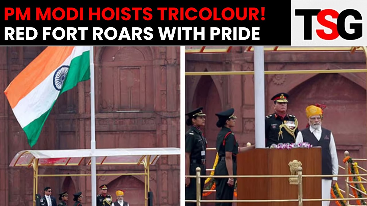 PM Modi Hoists Tricolour At Red Fort! Historic 80th I-Day Celebration | TSG