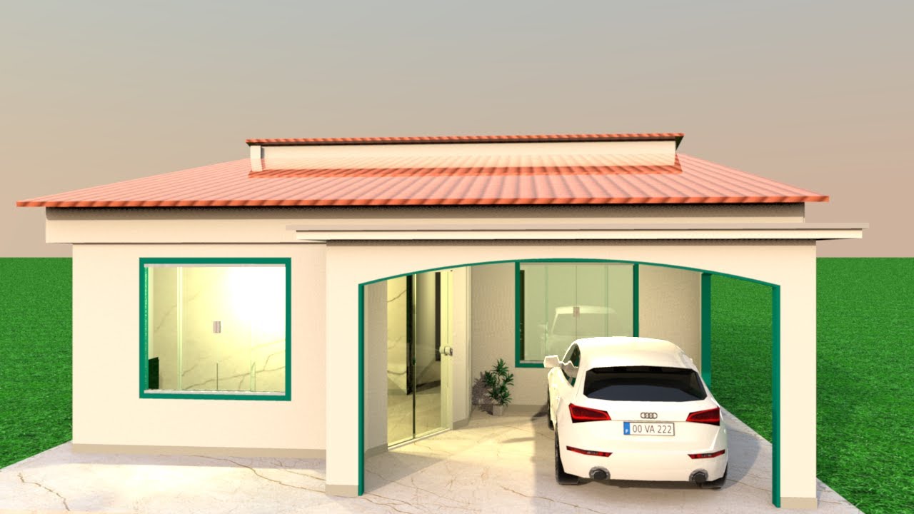 ✅ PROJETO 3D PARA CASA COM TELHAS - LINDA CASA 7 X 14