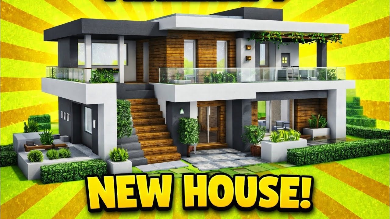 Minecraft tutorial: small modern house easy to make