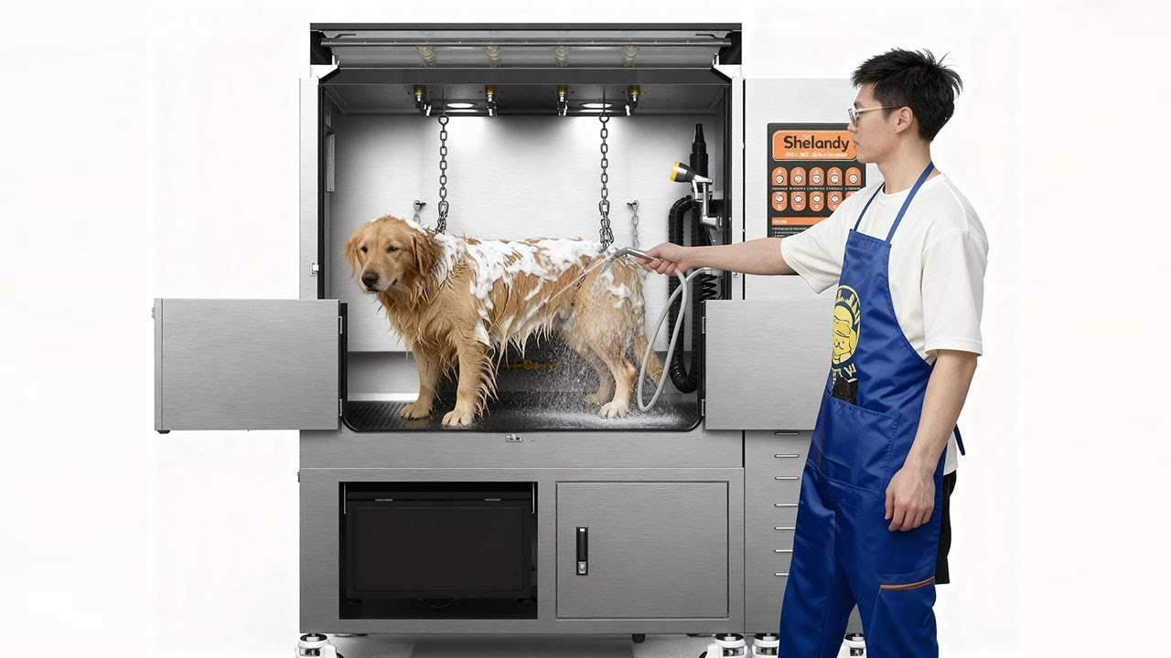 SHELANDY auto dog wash station Full video